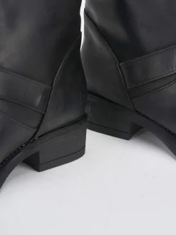 Stivaletto tacco 3 cm nero pelle