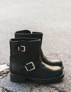 Stivaletto tacco 3 cm nero pelle