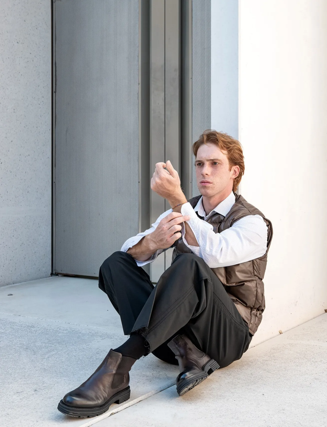 Stivaletto tacco 2 cm testa pelle