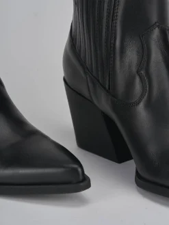 Stivaletto texano tacco 7 cm nero pelle