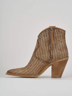 Stivaletto texano tacco 7 cm marrone pelle