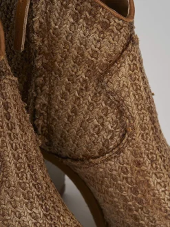 Stivaletto texano tacco 7 cm marrone pelle