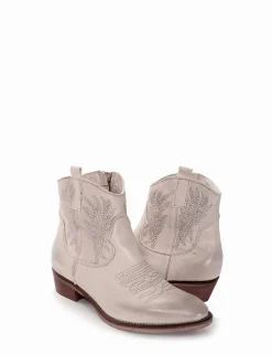 stivaletto texano tacco 3 cm bianco