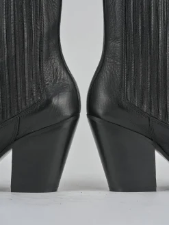 Stivaletto texano tacco 9 cm nero pelle