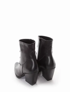 stivaletto texano tacco 7 cm nero