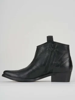 Stivaletto texano tacco 3 cm nero pelle