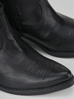 Stivaletto texano tacco 3 cm nero pelle
