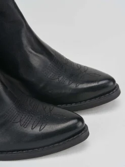 Stivaletto texano tacco 6 cm nero pelle