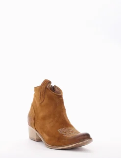 stivaletto texano tacco 4 cm cuoio