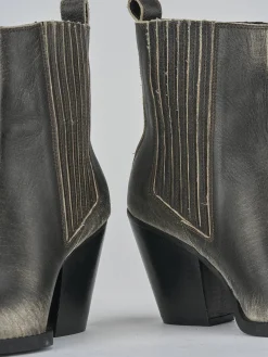 Stivaletto texano tacco 9 cm avorio pelle