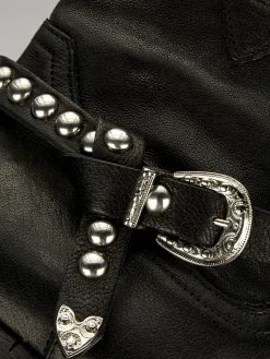 Stivaletto texano tacco 3 cm nero pelle