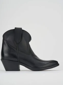Stivaletto texano tacco 5 cm nero pelle