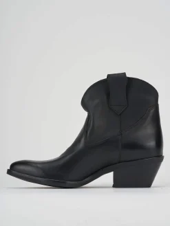 Stivaletto texano tacco 5 cm nero pelle