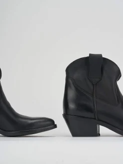 Stivaletto texano tacco 5 cm nero pelle