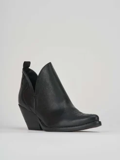 Stivaletto texano tacco 6 cm nero pelle