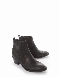 Stivaletto texano tacco 5cm nero