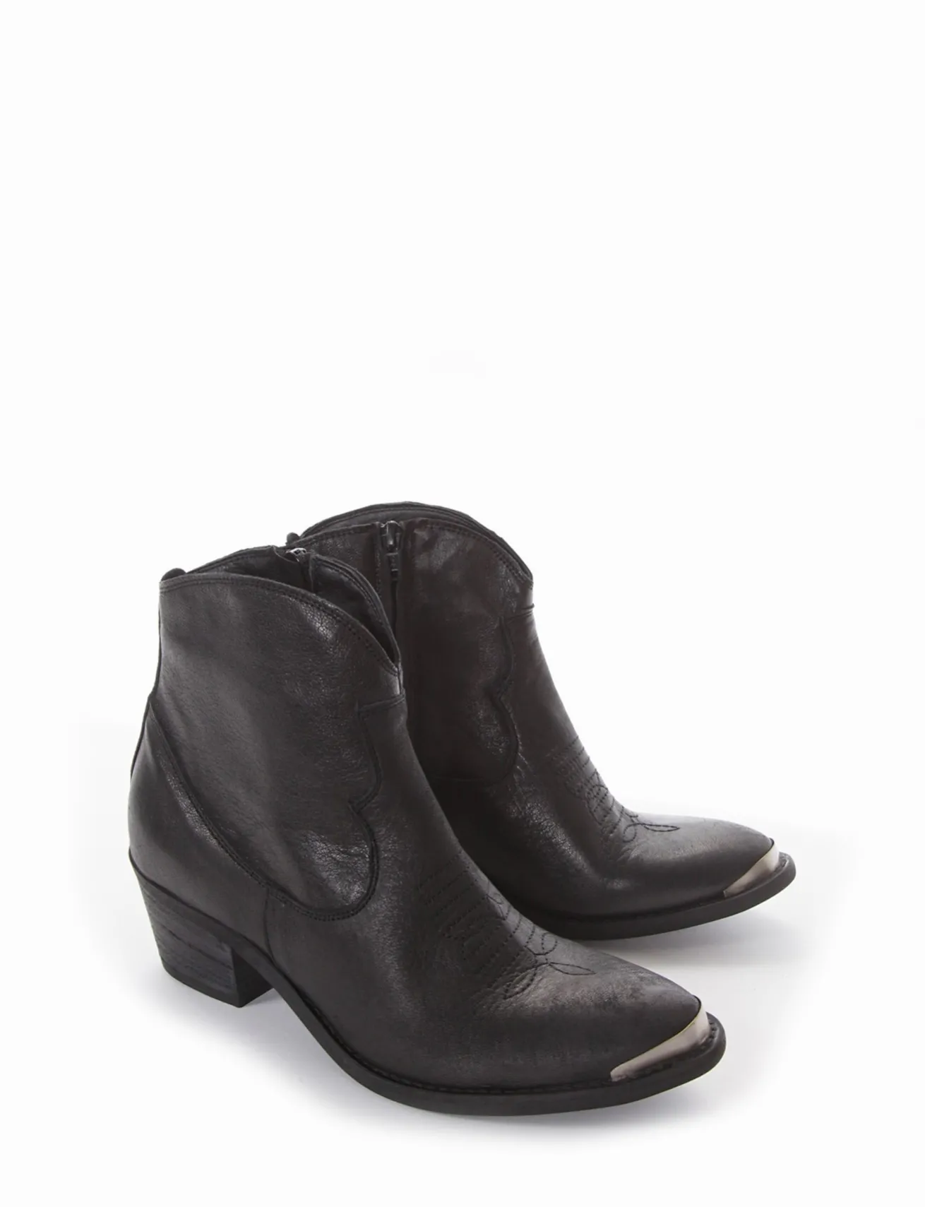 Stivaletto texano tacco 5cm nero