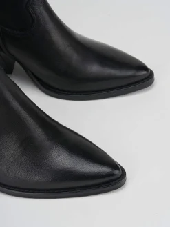 Stivaletto texano tacco 7cm nero pelle