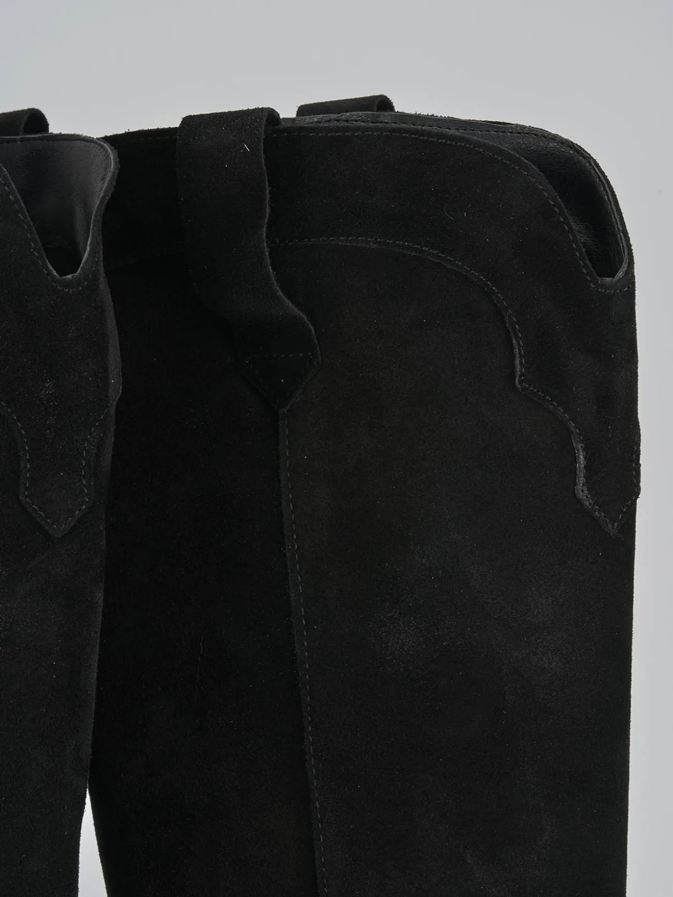 Stivali tacco 7cm camoscio nero