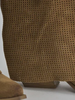 Stivali tacco 4cm camoscio marrone