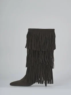 Stivali tacco 6cm camoscio testa