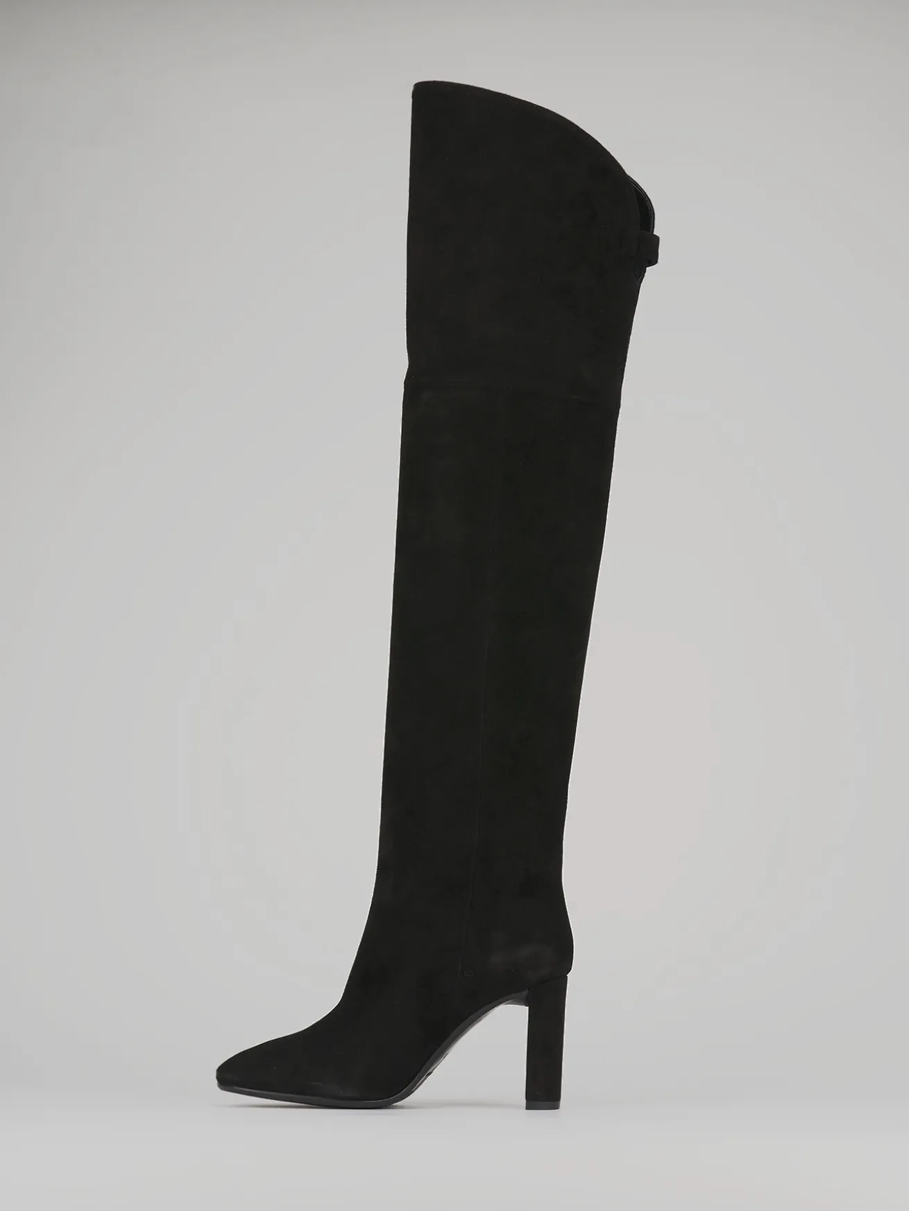 Stivali tacco 9cm camoscio nero