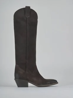 Stivali tacco 4cm camoscio testa