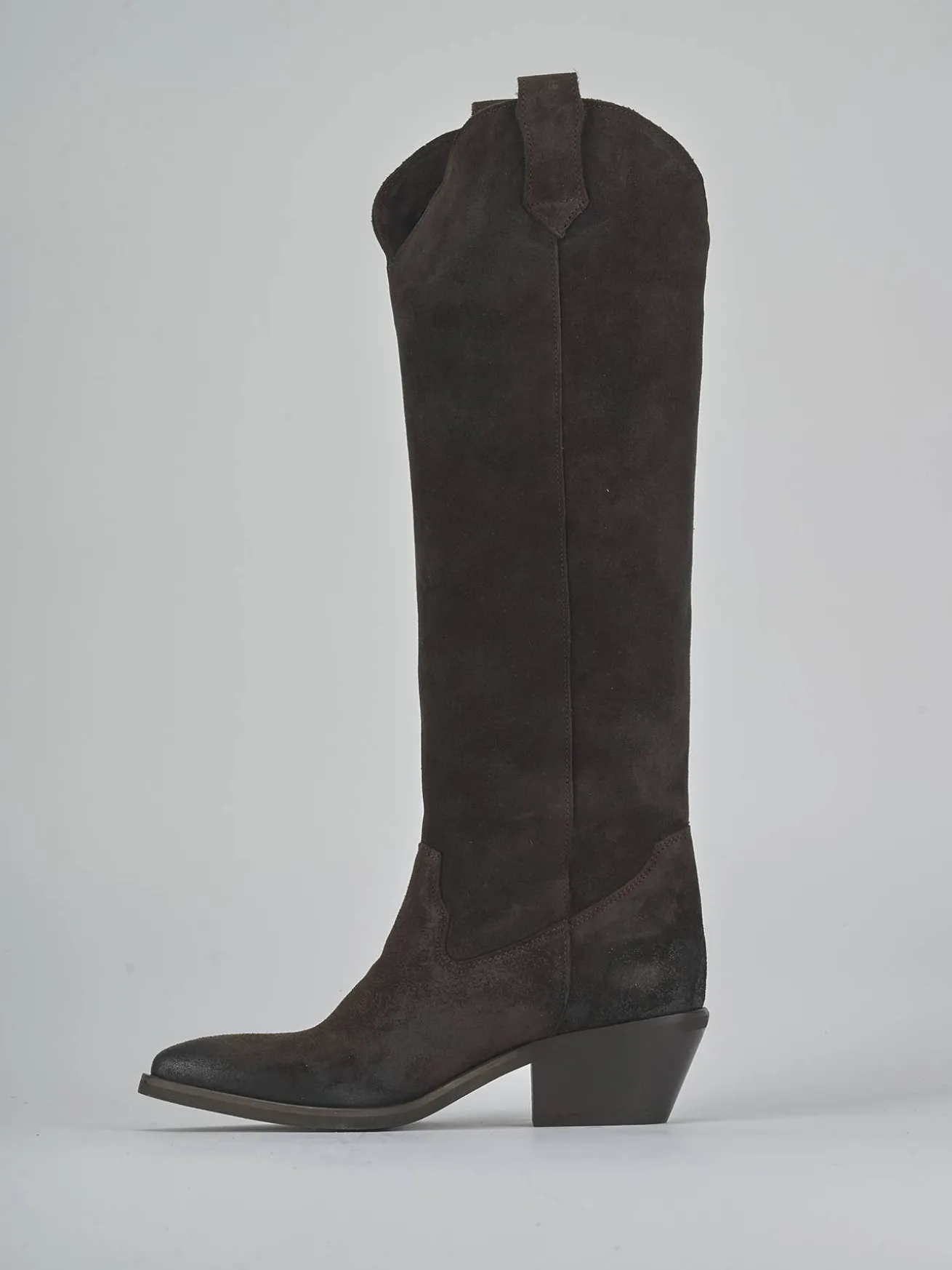 Stivali tacco 4cm camoscio testa