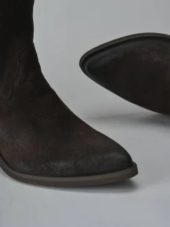 Stivali tacco 4cm camoscio testa