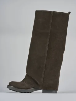 Stivali tacco 3cm camoscio testa