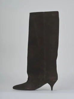 Stivali tacco 5cm camoscio testa