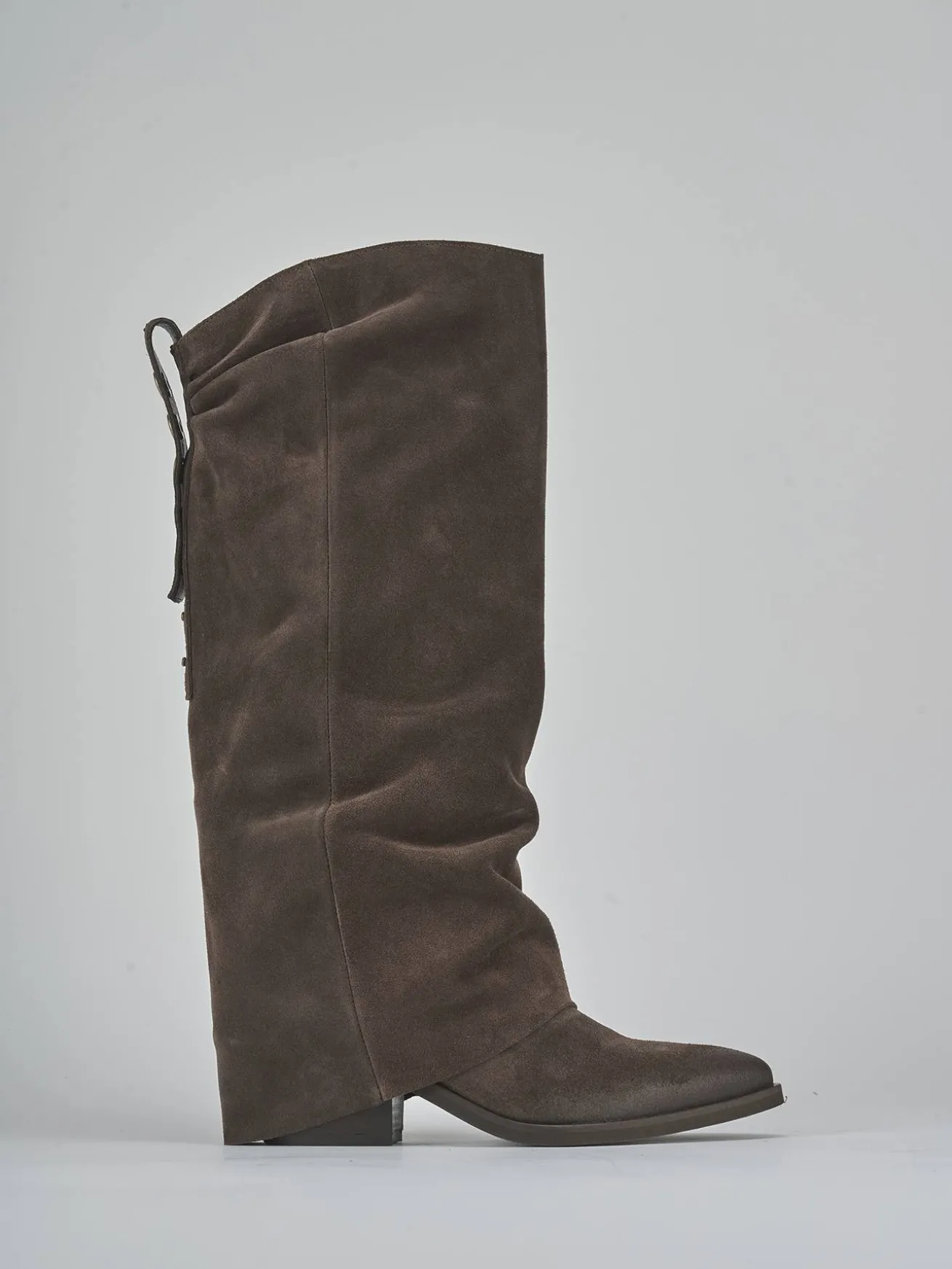 Stivali tacco 4cm camoscio testa