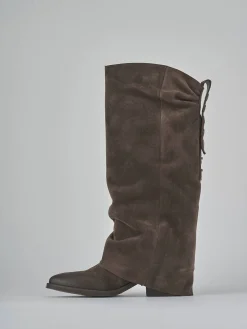 Stivali tacco 4cm camoscio testa