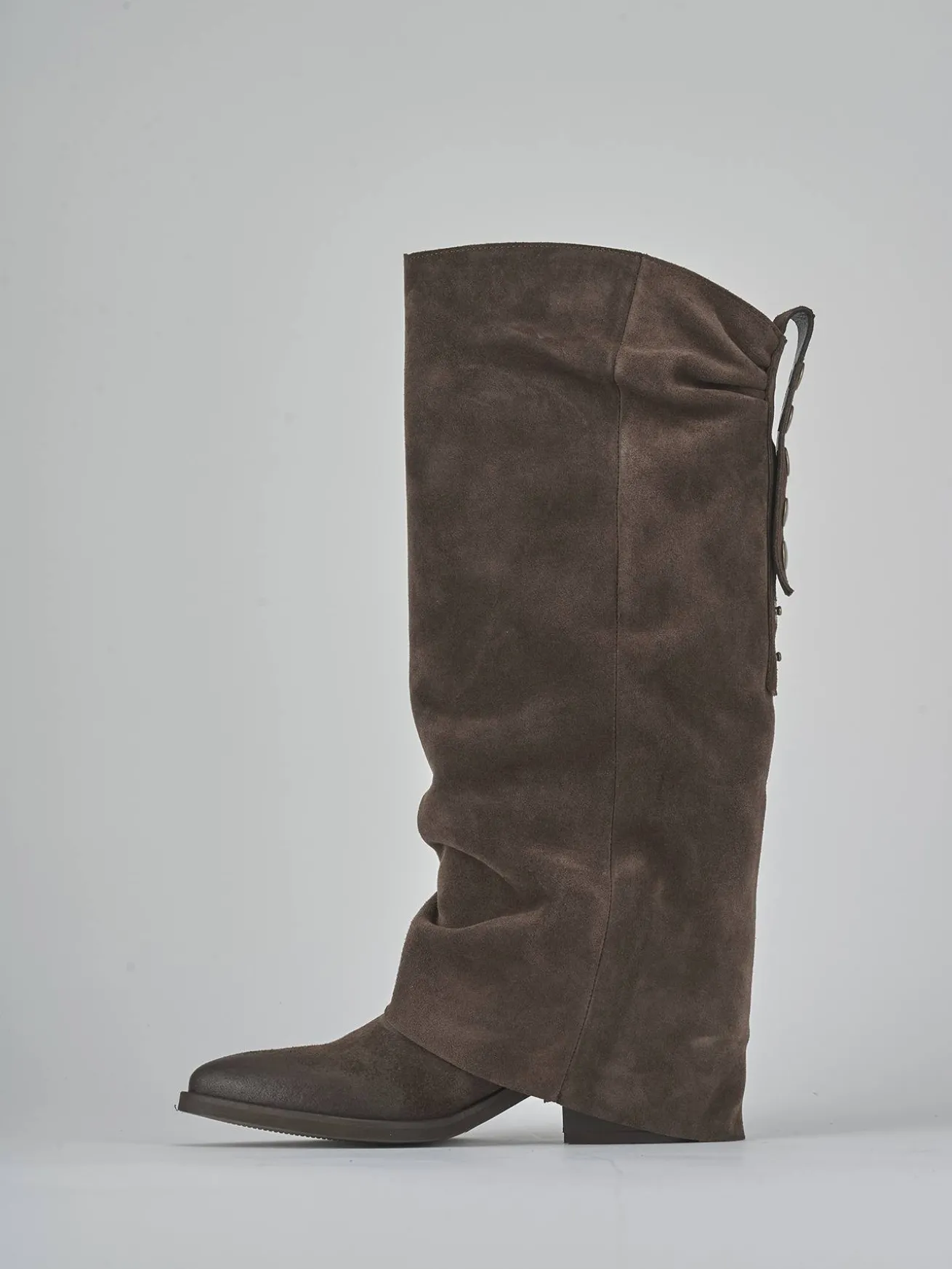 Stivali tacco 4cm camoscio testa