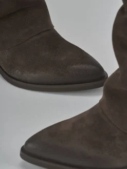 Stivali tacco 4cm camoscio testa