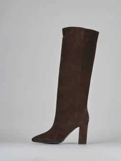 Stivali tacco 9cm camoscio testa