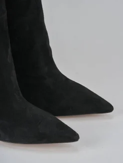 Stivali tacco 9cm camoscio nero