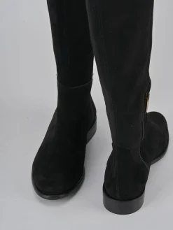 Stivali tacco 2cm camoscio nero