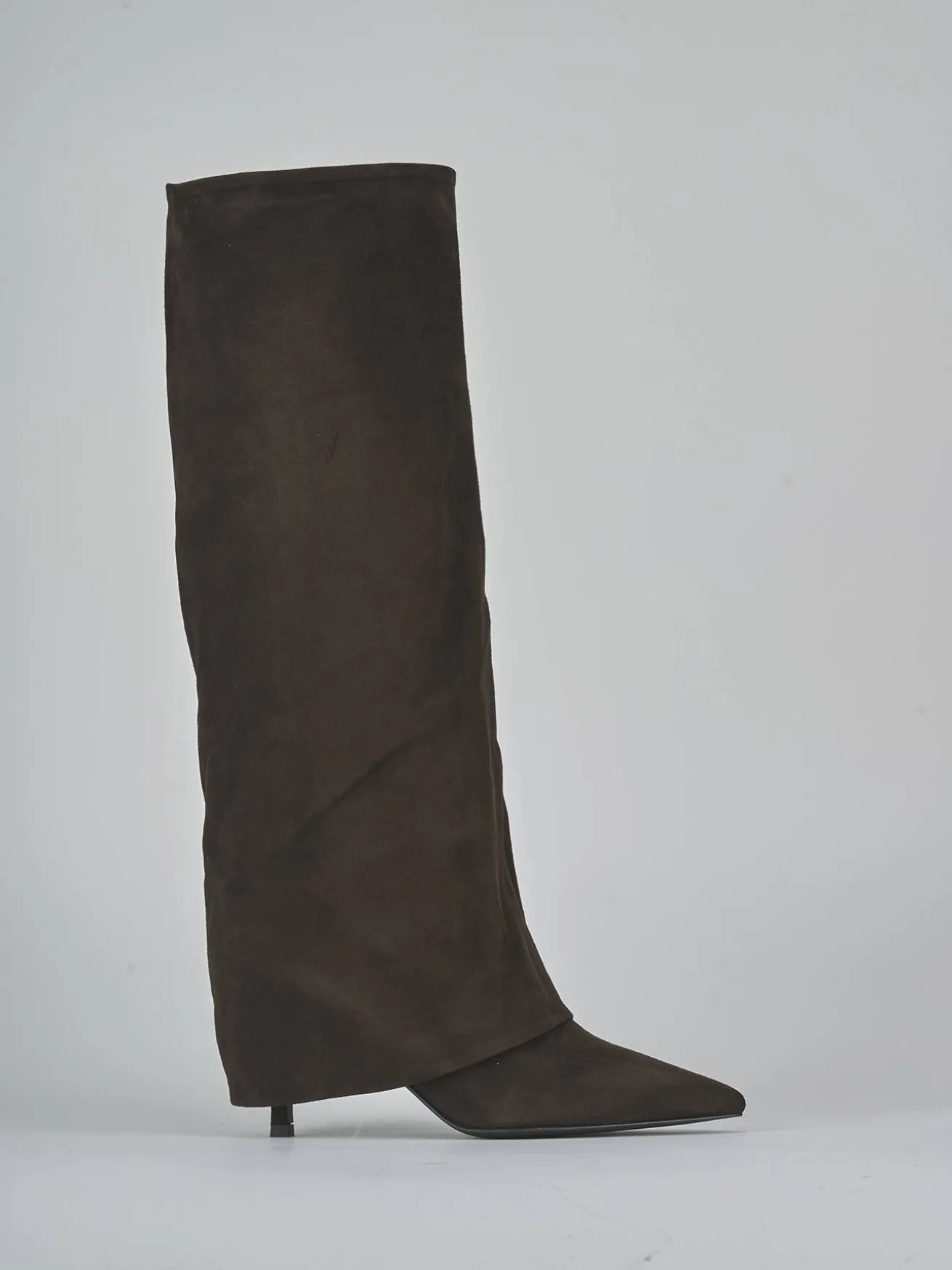 Stivali tacco 7cm camoscio testa