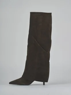 Stivali tacco 7cm camoscio testa