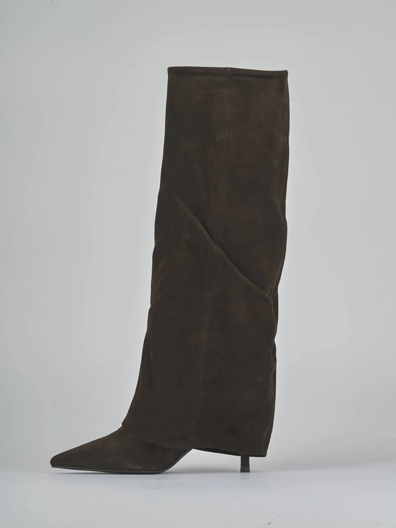 Stivali tacco 7cm camoscio testa