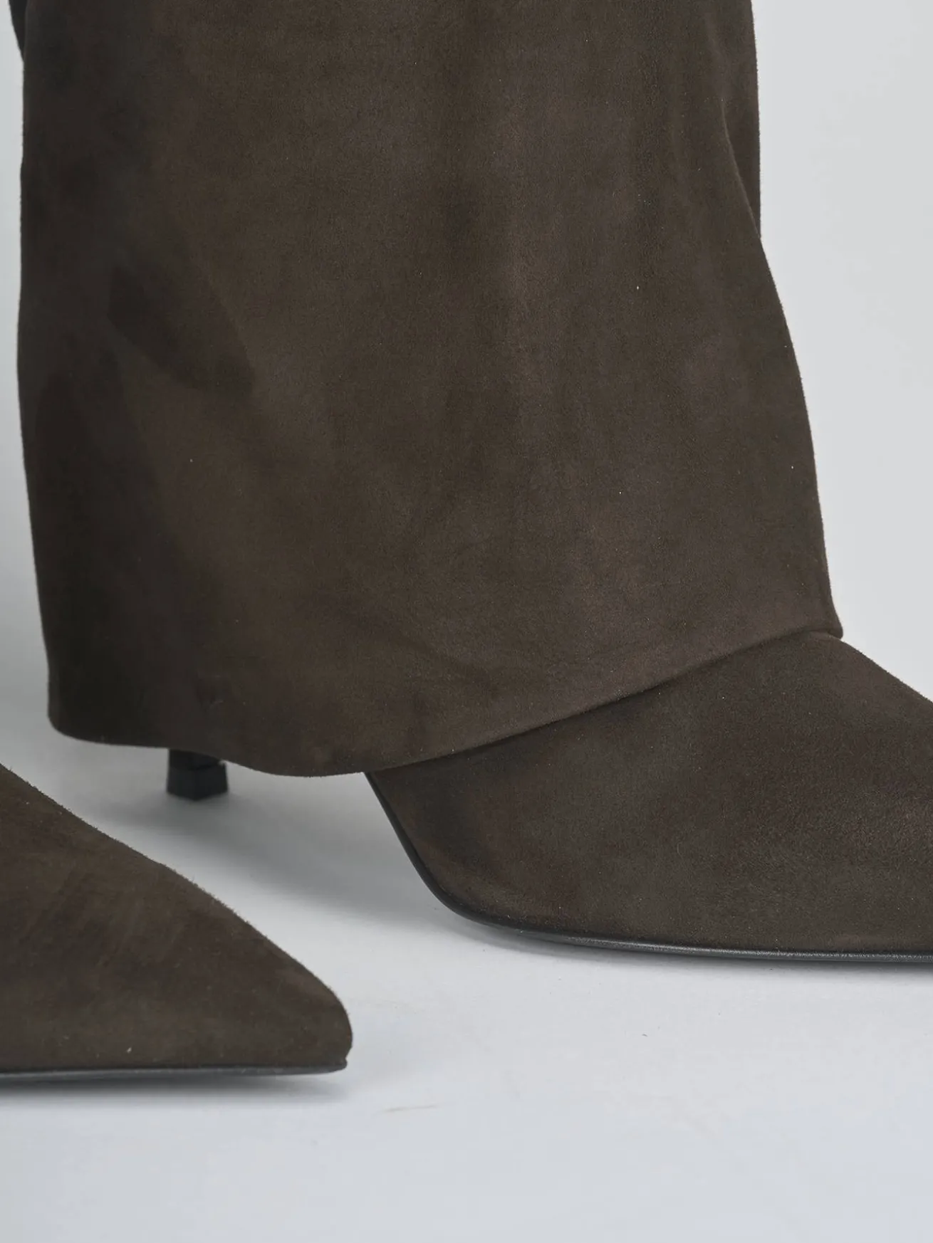 Stivali tacco 7cm camoscio testa