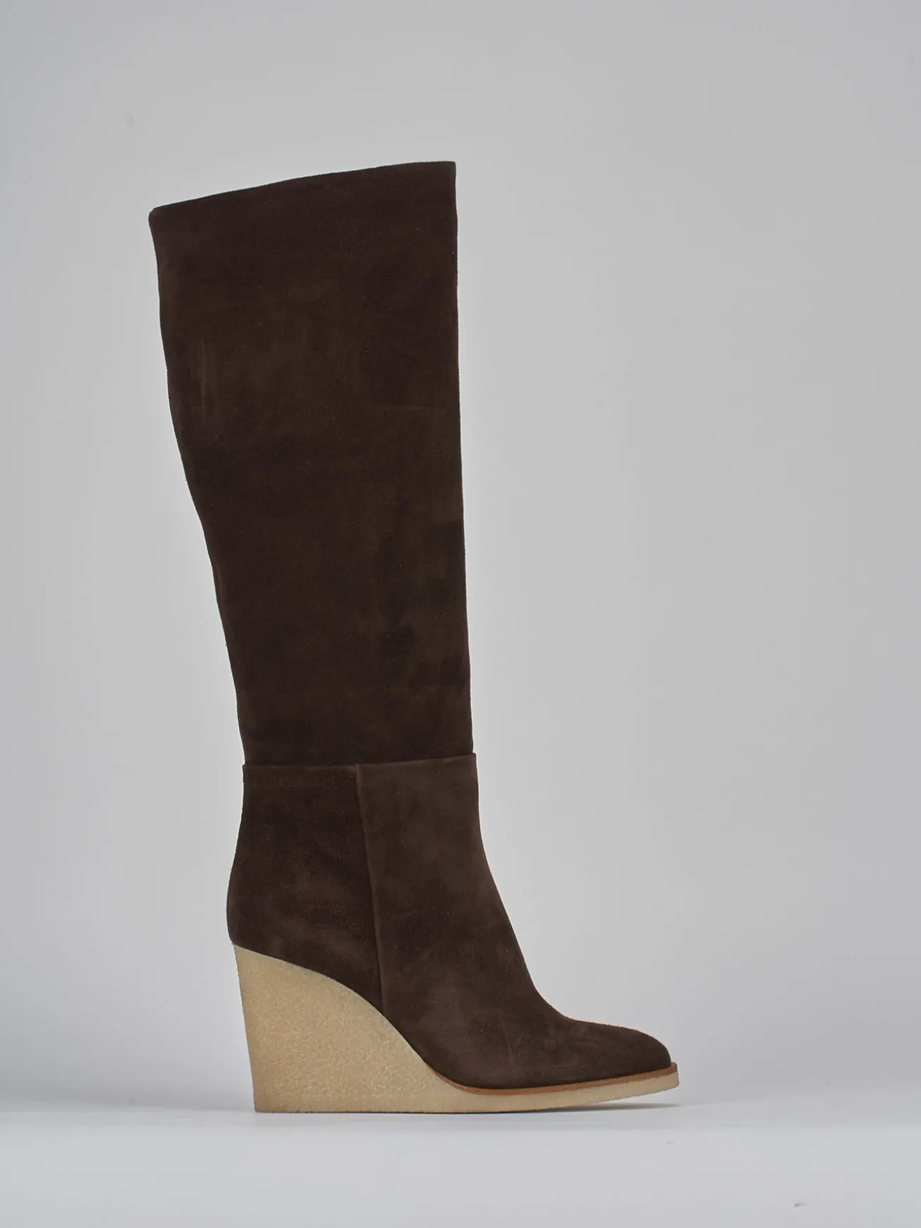 Stivali tacco 8cm camoscio testa