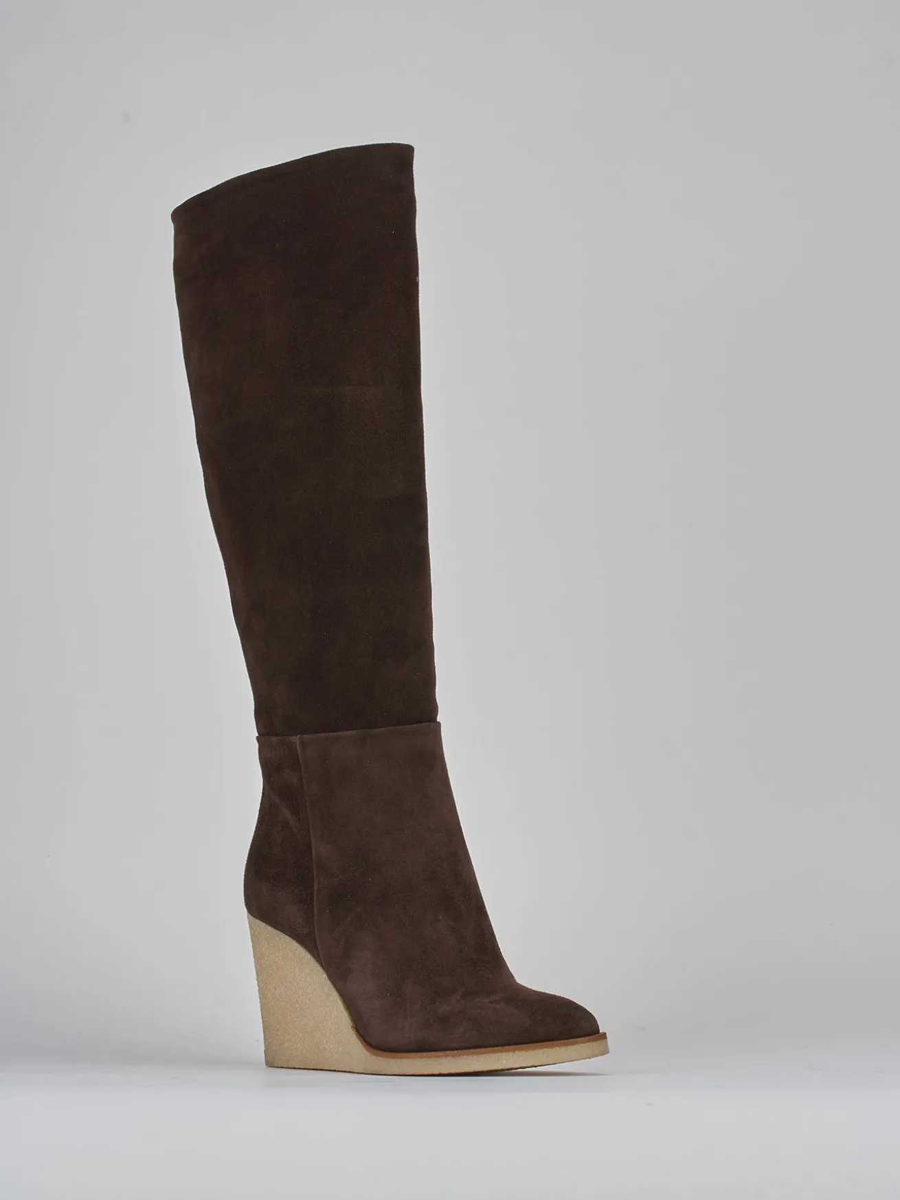 Stivali tacco 8cm camoscio testa