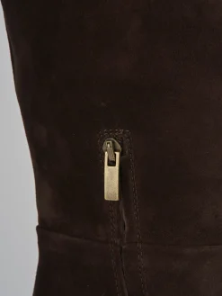 Stivali tacco 8cm camoscio testa