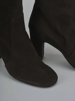 Stivali tacco 8cm camoscio testa