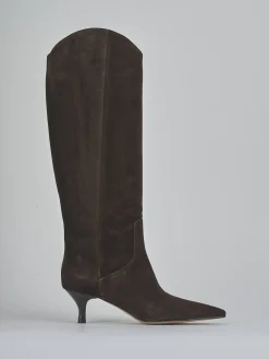 Stivali tacco 5cm camoscio testa