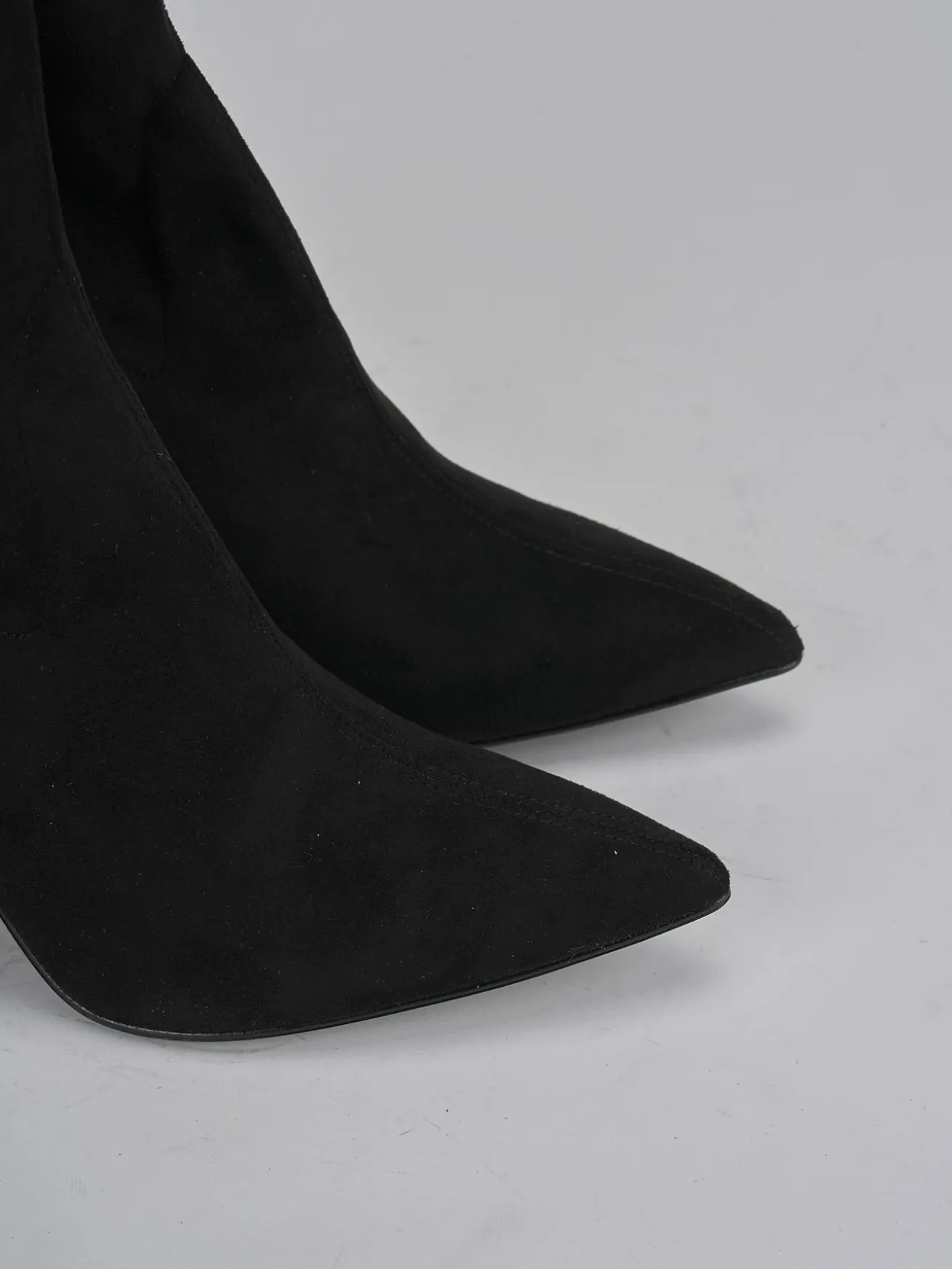 Stivali tacco 9cm camoscio nero