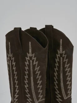 Stivali tacco 7cm camoscio testa