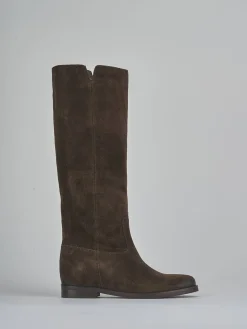 Stivali tacco 2cm camoscio testa